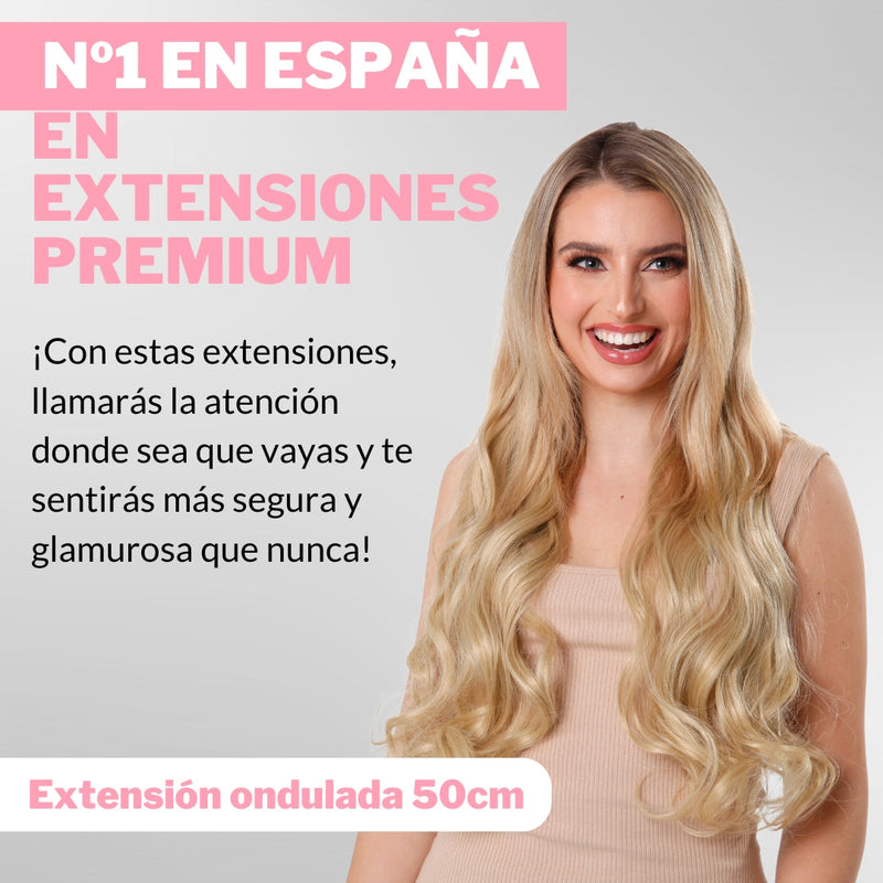 Extensiones Onduladas Con Hilo Invisible y clips 50cm