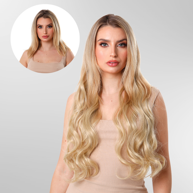 Extensiones Onduladas Con Hilo Invisible y clips 50cm