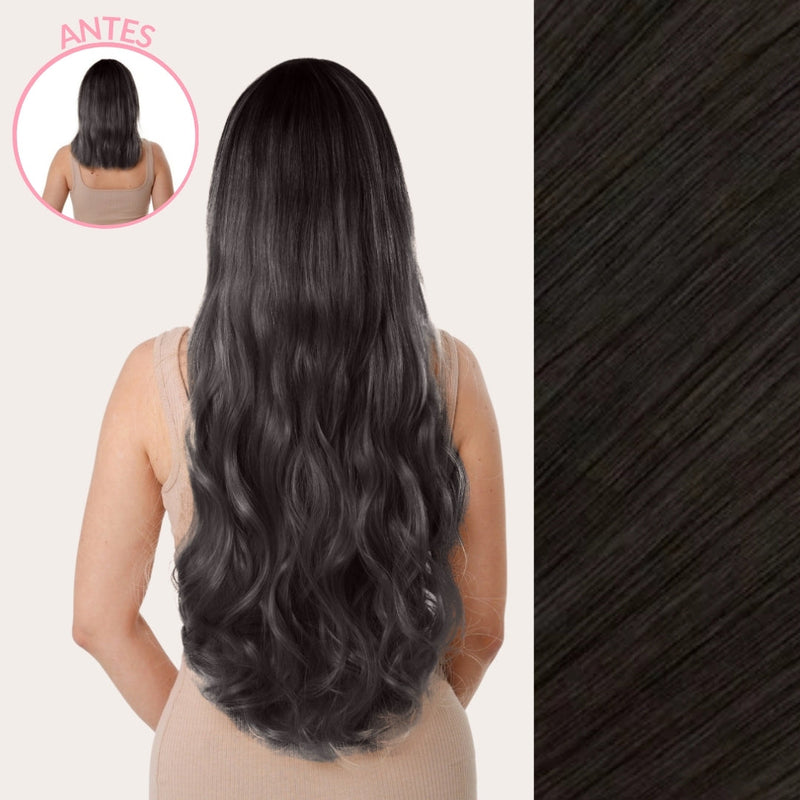 Extensiones Onduladas Con Hilo Invisible y clips 50cm