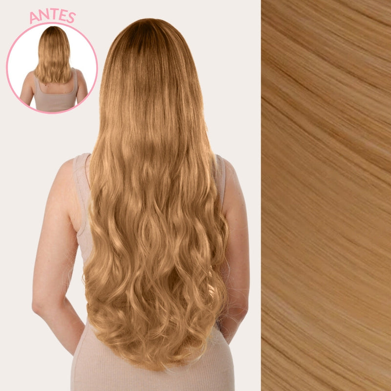 Extensiones Onduladas Con Hilo Invisible y clips 50cm