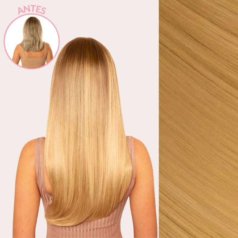 Extensiones Lisas Con Hilo Invisible y clips 45cm