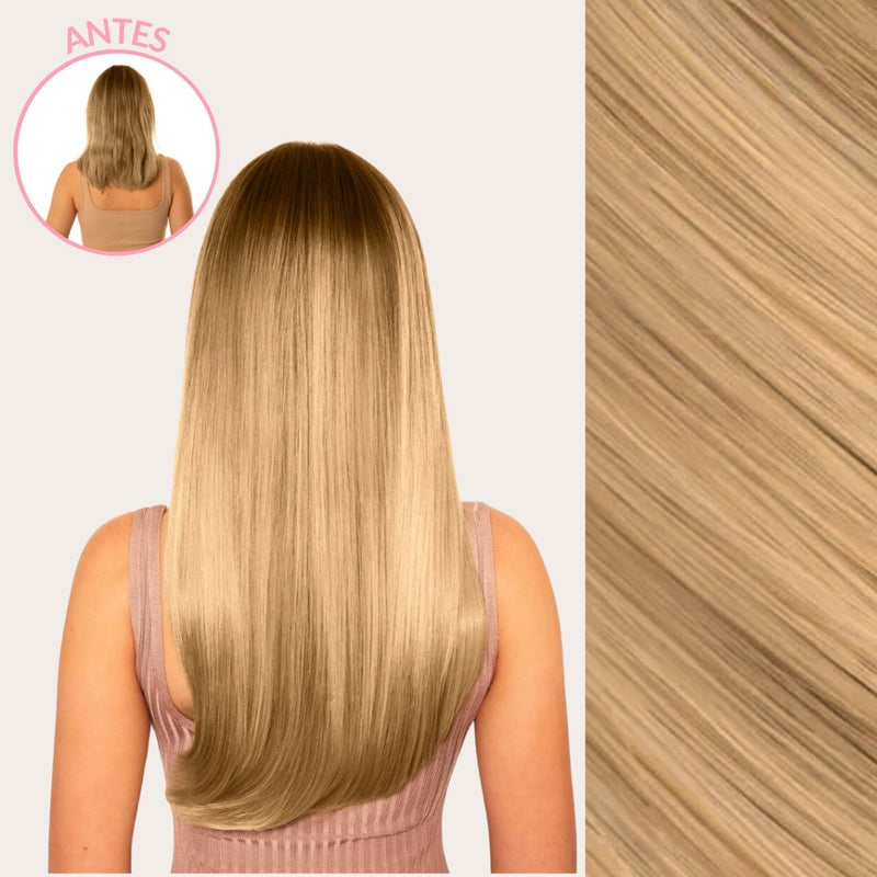 Extensiones Lisas Con Hilo Invisible y clips 45cm